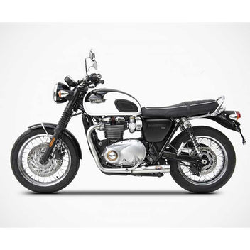 Ligne echappement court Zard pour Triumph Bonneville. Blackpines.fr