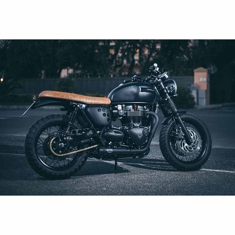 Ligne echappement court Zard pour Triumph Bonneville. Blackpines.fr