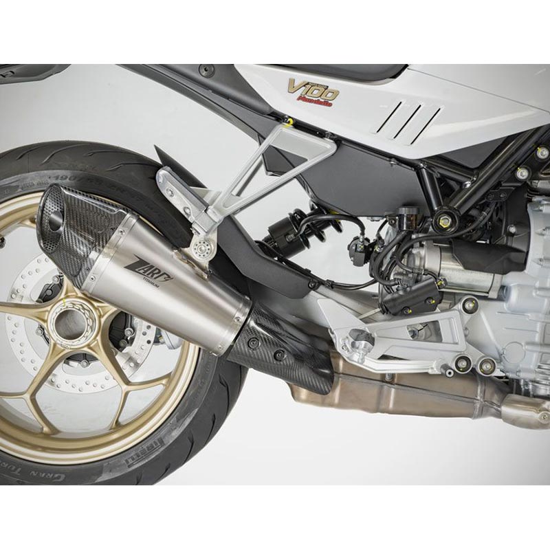 Silencieux titane zard pour moto guzzi V100 mandello 2022-2024.