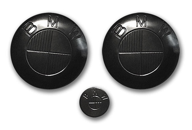 3 badges total black Ex-Motorcycle pour BMW R NineT. Blackpines.fr