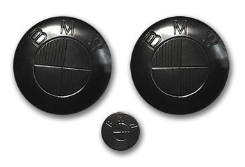 3 badges total black Ex-Motorcycle pour BMW R NineT. Blackpines.fr
