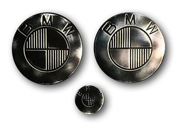 3 badges brosses rayes noirs Ex-Motorcycle pour BMW R NineT. Blackpines.fr