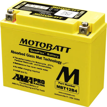 Batterie QuadFlex AGM 12 V Motobatt MBT12B4. Blackpines.fr