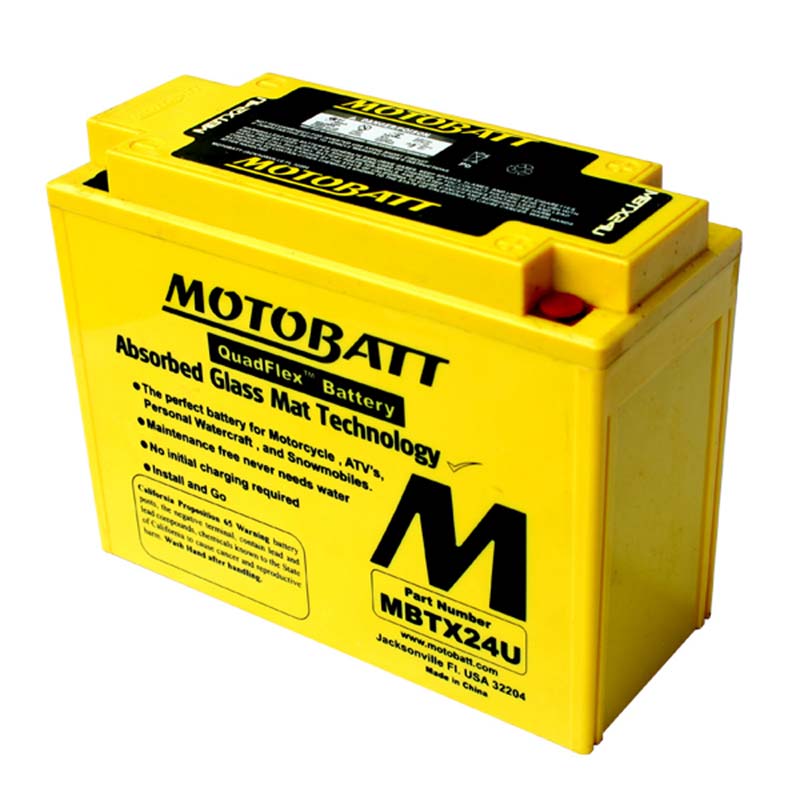 Batterie 4 poles AGM Motobatt 12 V MBTX24U. Blackpines.fr
