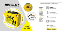 Batterie 4 poles AGM Motobatt 12 V MBTX24U. Blackpines.fr