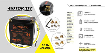Batterie Motobatt AGM 12V 32Ah MBTX30UHD. Blackpines.fr