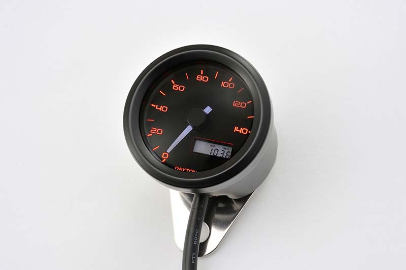 Compteur Daytona VELONA48 tricolore 140 km/h orange. Blackpines.fr