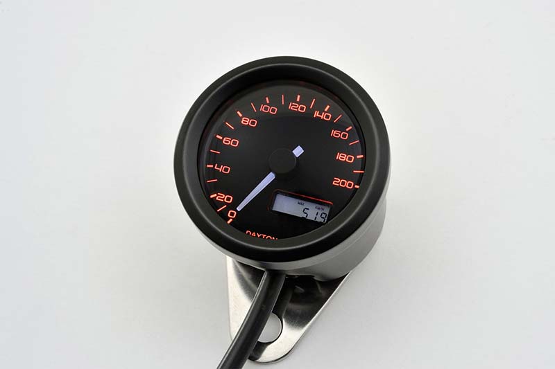 Compteur Daytona VELONA48 tricolore 200 km/h orange. Blackpines.fr