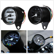 Compteur moto classique vintage 4 voyants Noir ou Blanc. Blackpines.fr