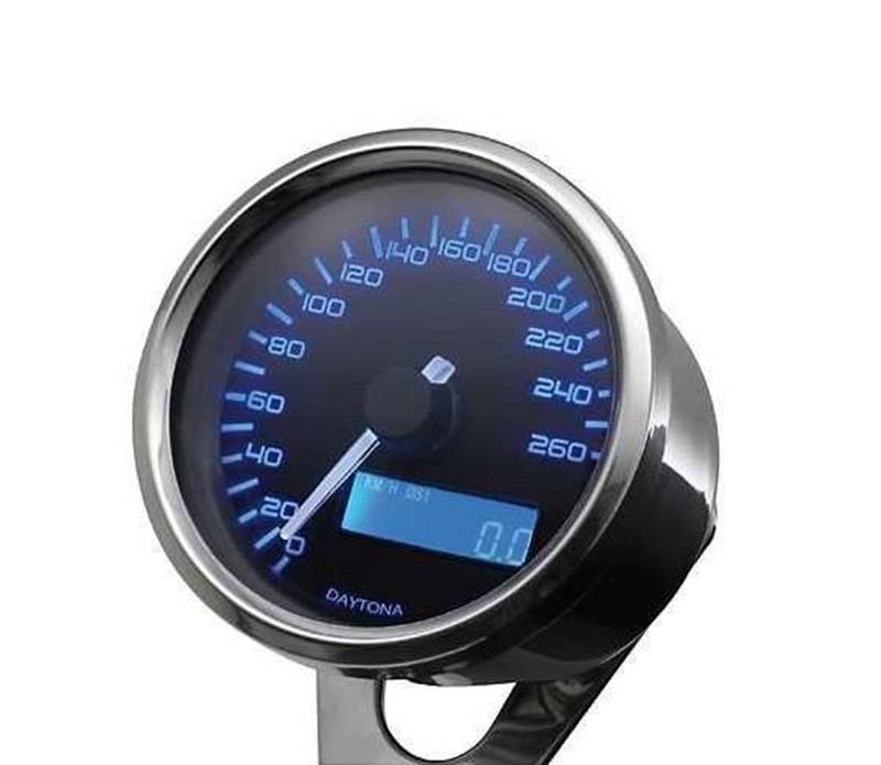 Compteur moto Daytona Velona60 260 km/h chrome. Blackpines.fr