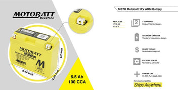 Batterie AGM 12 V MB7U Motobatt. Blackpines.fr