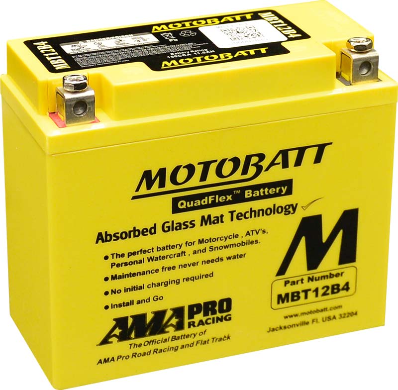 Batterie QuadFlex AGM 12 V Motobatt MBT12B4. Blackpines.fr