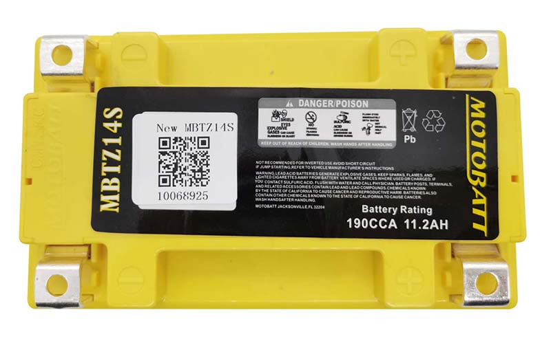 Batterie AGM Motobatt 12 V 11,2 Ah MBTZ14S. Blackpines.fr