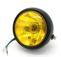 Kit Phare SCRAMBLER Vintage jaune ou blanc avec grille et pattes de fixation Jaune blackpines.fr  blackpines.fr