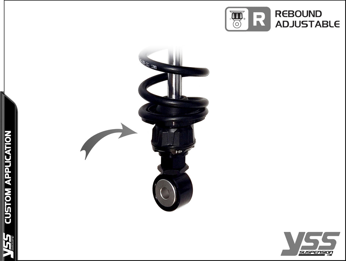 Amortisseur YSS universel Piggyback RG-CB-362-TRWL Full black. Blackpines.fr 