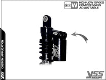 Amortisseur YSS universel Piggyback RG-CB-362-TRWL Full black. Blackpines.fr 