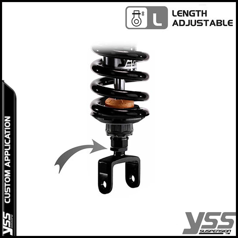 Amortisseur moto YSS MZ456-290TRL full black pour Honda CX500 et 650. Blackpines.fr