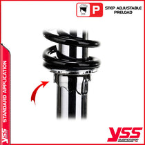 Amortisseurs YSS RD222-360P-22-18 reglage precharge pour Thruxton 790 et 900. Blackpines.fr