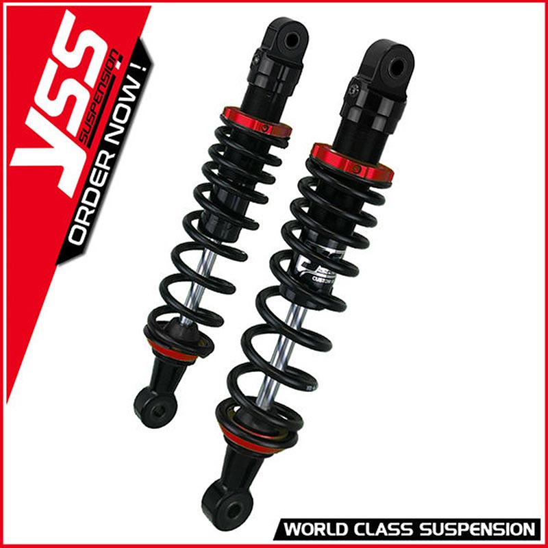 Amortisseurs YSS RE-MO-302-T-TGB pour Royal Enfield et Triumph. Blackpines.fr 