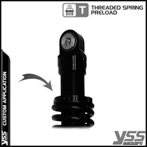 Amortisseurs moto YSS RE302-320T-12-BLK pour Triumph Bonneville 800 America. Blackpines.fr