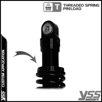 Amortisseurs moto YSS RE302-320T-12-BLK pour Triumph Bonneville 800 America. Blackpines.fr