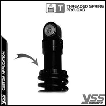 Amortisseur moto YSS RE302 330T 28 Full Black. Blackpines.fr