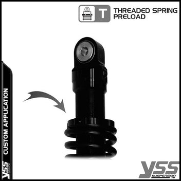 Amortisseur moto YSS RE302 330T 28 Full Black. Blackpines.fr