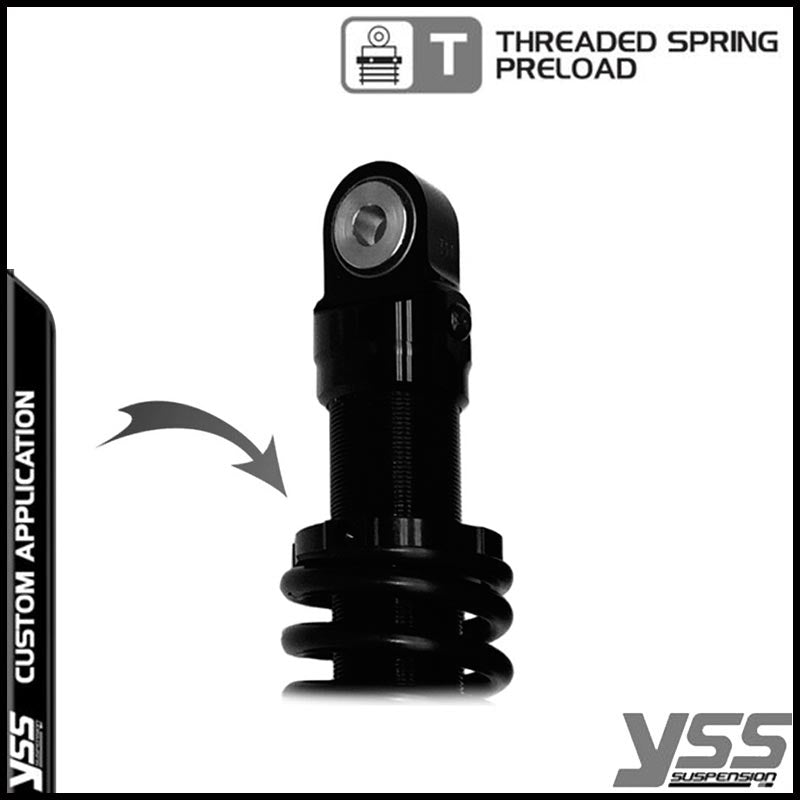 Amortisseurs moto YSS RE302-340T-52-BLK pour Triumph Bonneville T100. Blackpines.fr