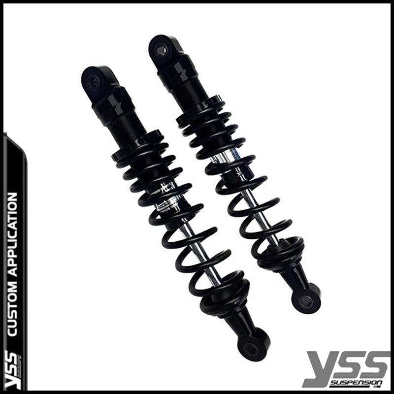 Amortisseurs moto YSS RE302-340T-52-BLK pour Triumph Bonneville T100. Blackpines.fr