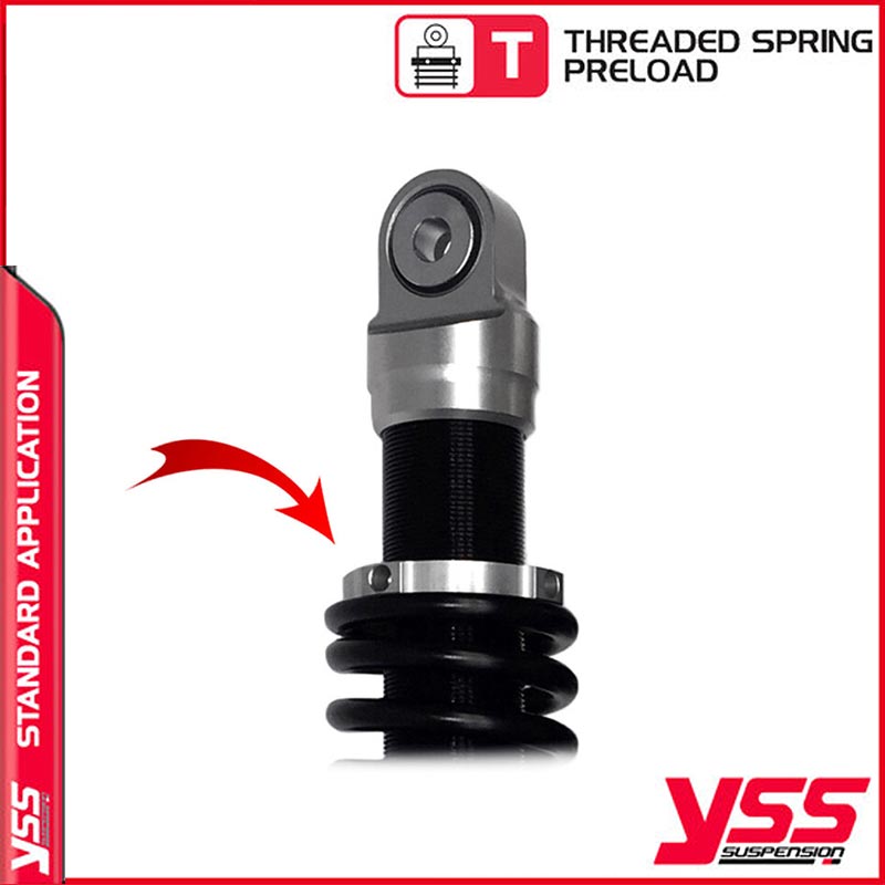 Amortisseurs moto YSS  RE302 360T 22 88 pour Thruxton 790 et 900. Blackpines.fr