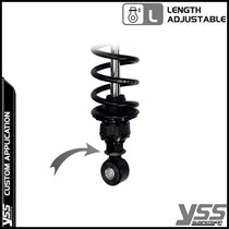 Amortisseurs moto YSS RG362-300TRCL-08-BLK pour Triumph Bonneville T140. Blackpines.fr