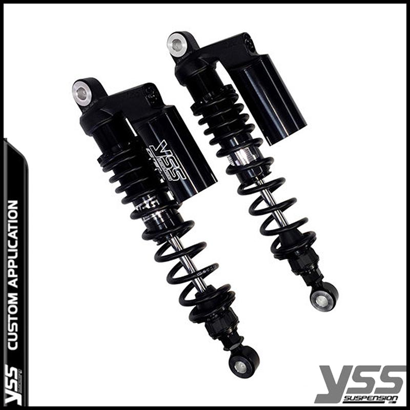 Amortisseurs moto YSS RG362-300TRCL-08-BLK pour Triumph Bonneville T140. Blackpines.fr