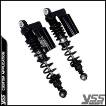 Amortisseurs moto YSS RG362-300TRCL-08-BLK pour Triumph Bonneville T140. Blackpines.fr