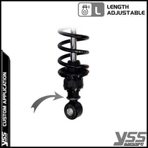 Amortisseurs YSS RG362-315TRCL-05-BLK pour Royal Enfield Bullet et Classic. Blackpines.fr