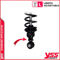 Amortisseurs moto YSS RG362-340TRCL-52-B pour Triumph T100. Blackpines.fr