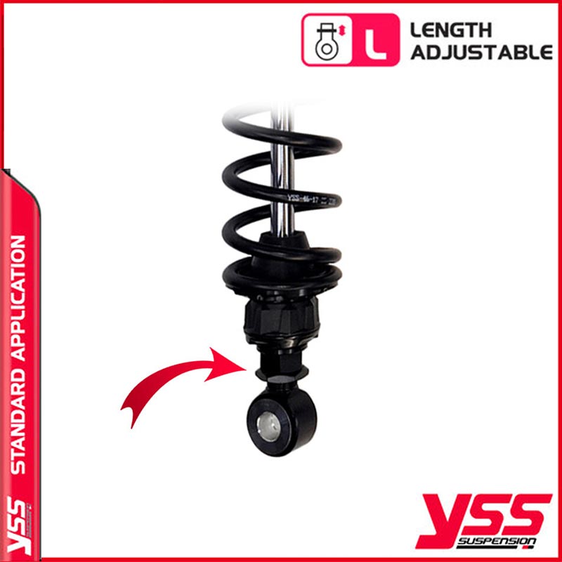 Amortisseurs moto YSS RG362 350TRCJ 52B pour Triumph 900 T100. Blackpines.fr