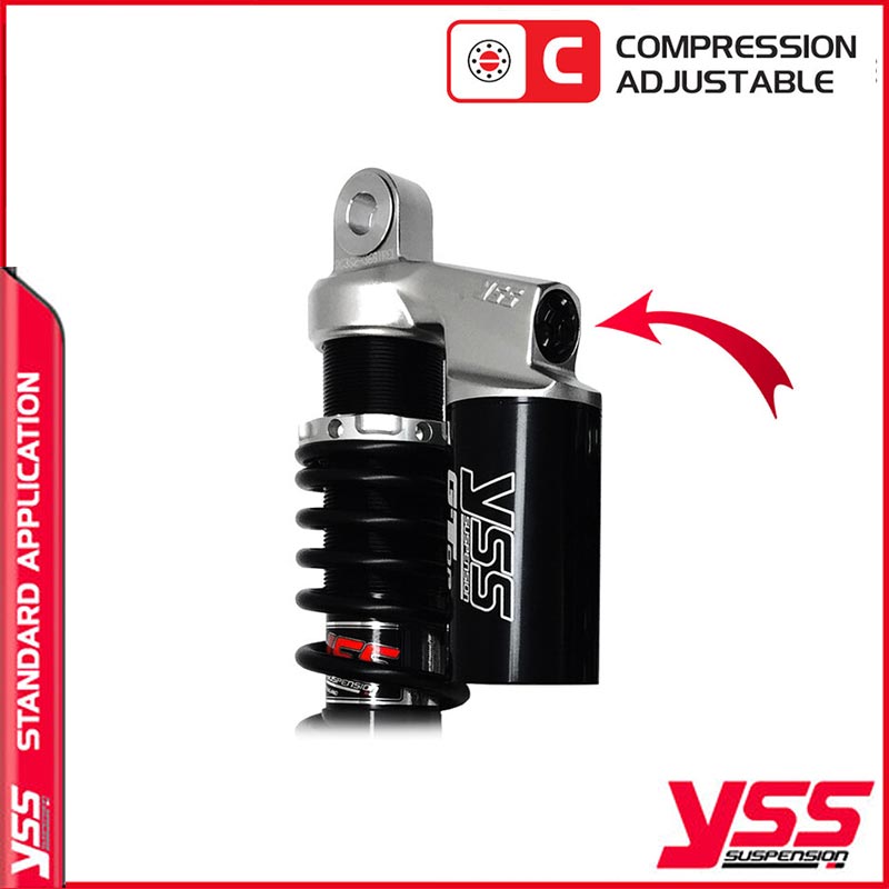 Amortisseurs moto YSS RG362 350TRCJ 52S 888 pour Triumph 900 T100. Blackpines.fr