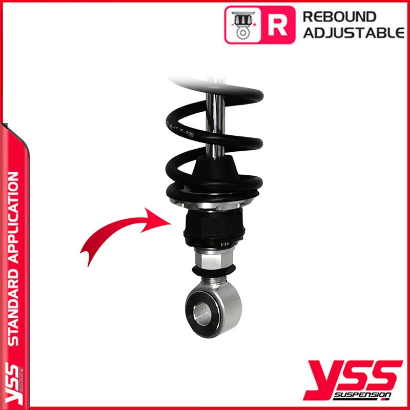 Amortisseurs moto YSS RG362-350TRCL-48-888 pour Triumph T120. Blackpines.fr
