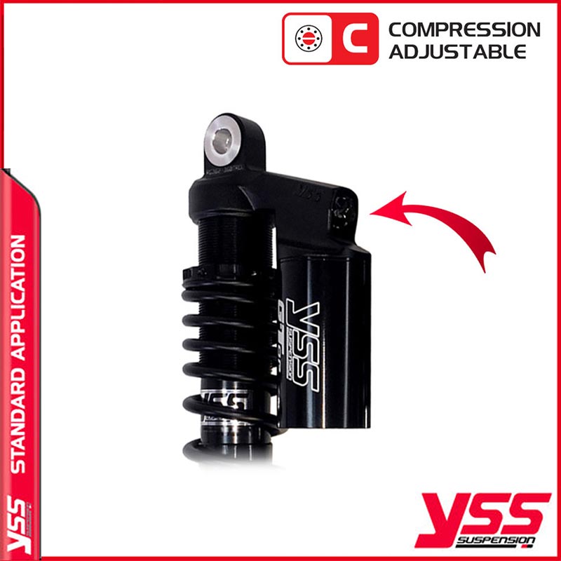 Amortisseurs moto YSS RG362-350TRCL-48-B pour Triumph T120. Blackpines.fr