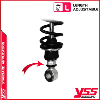 Amortisseurs moto YSS RG362 360TRCL 22 888 pour Thruxton 790/900. Blackpines.fr