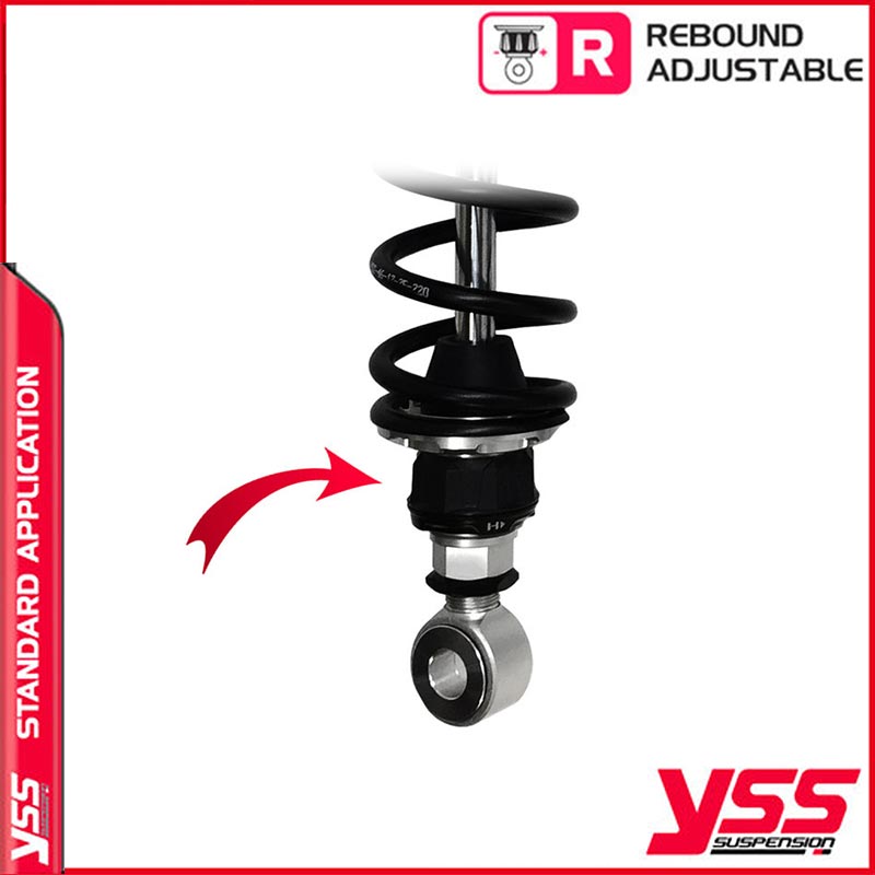 Amortisseurs moto YSS RG362 360TRCL 22 888 pour Thruxton 790/900. Blackpines.fr