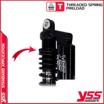Amortisseurs moto YSS RG362-360TRCL-54-B pour Royal Enfield. Blackpines.fr