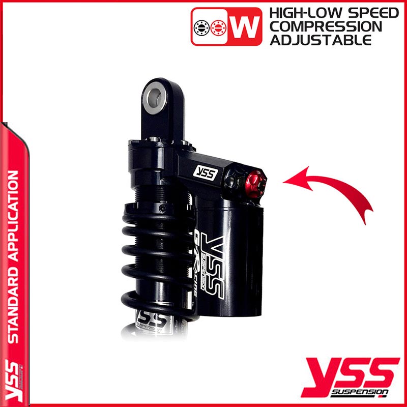 Amortisseurs moto YSS RG362-360TRWL-22-B pour Thruxton 790/900. Blackpines.fr