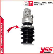 Amortisseurs moto YSS RZ MO 362 TRL ALU & BLK pour Honda CX. Blackpines.fr