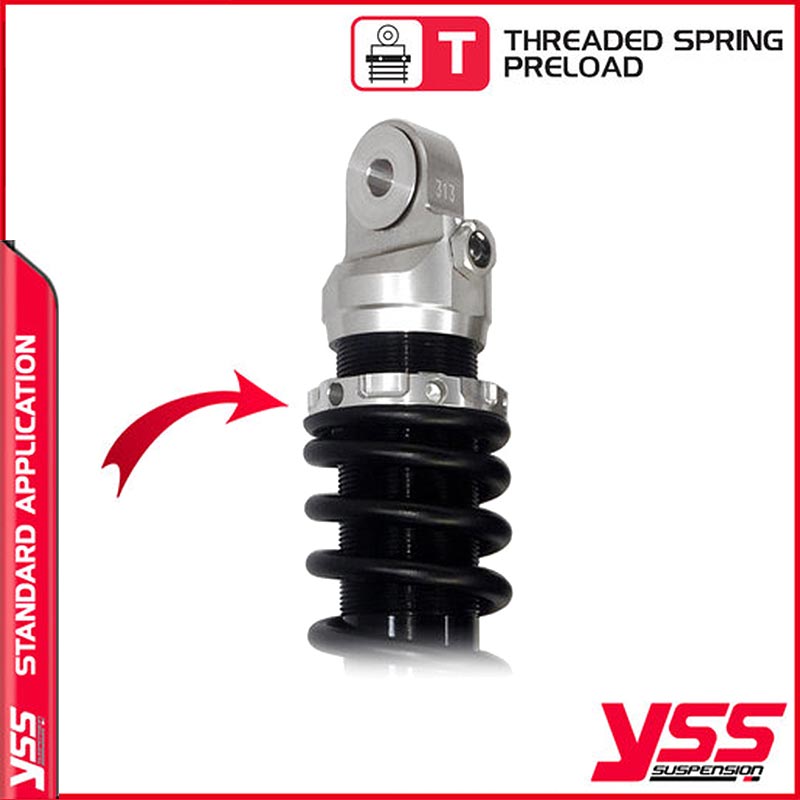 Amortisseurs moto YSS RZ MO 362 TRL ALU & BLK pour Honda CX. Blackpines.fr