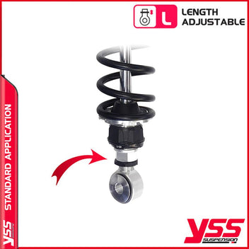 Amortisseurs moto YSS RZ MO 362 TRL ALU & BLK pour Honda CX. Blackpines.fr