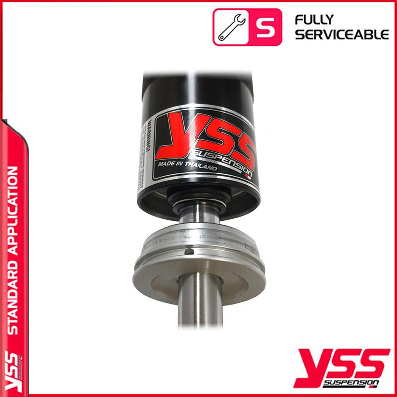 Amortisseurs moto YSS RZ362-300TRL-08-88 pour Triumph Bonneville T140. Blackpines.fr