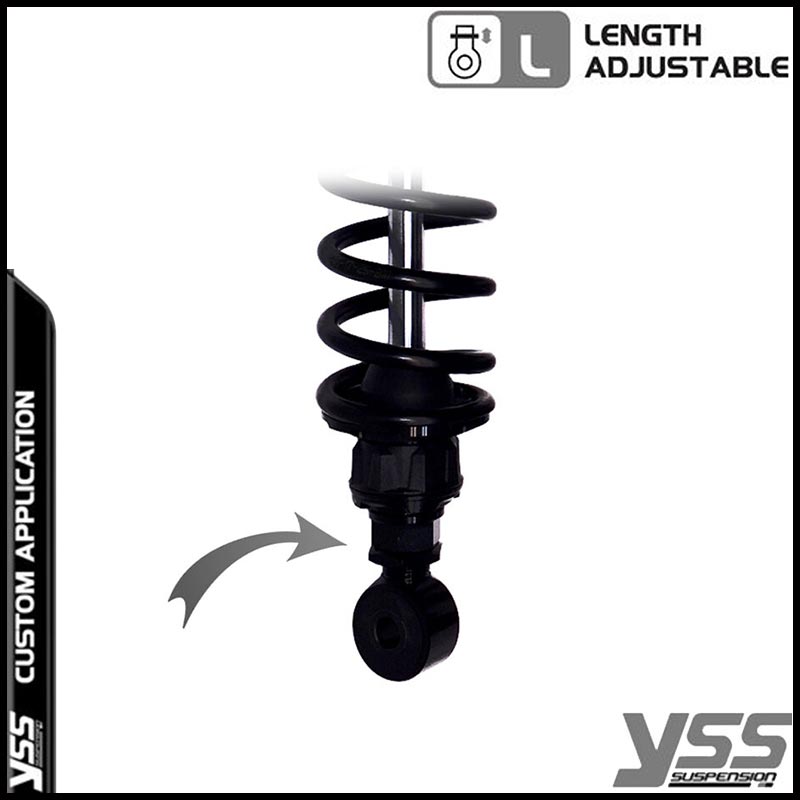 Amortisseurs moto YSS RZ362-300TRL-08-BLK pour Triumph Bonneville T140. Blackpines.fr 