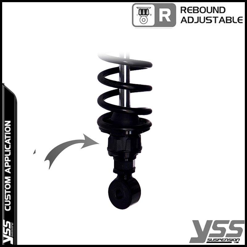 Amortisseurs moto YSS RZ362-300TRL-08-BLK pour Triumph Bonneville T140. Blackpines.fr 