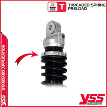 Amortisseurs YSS RZ362-315TRL-05S-88  pour Royal Enfield Bullet et Classic. Blackpines.fr